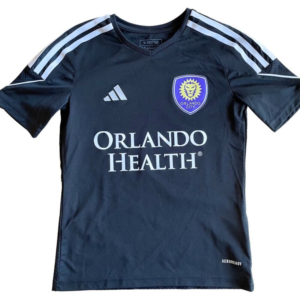 Adidas Orlando City Boys Youth Black Soccer‎ Jersey Shirt - Size 9/10
